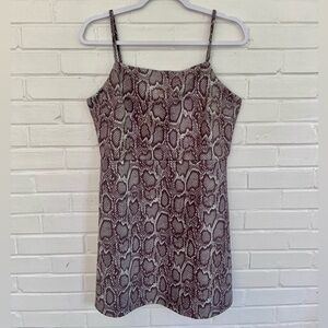She + Sky Francesca’s Faux Suede Snakeskin Print Mini Dress 🐍 SZ L
